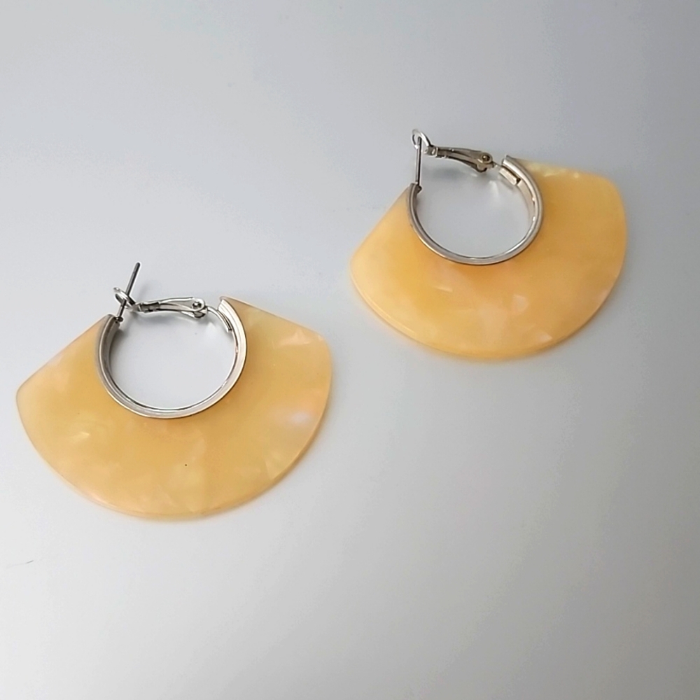GEOMETRIC  ACRYLIC Yellow EARRINGS Fun And Whimsy